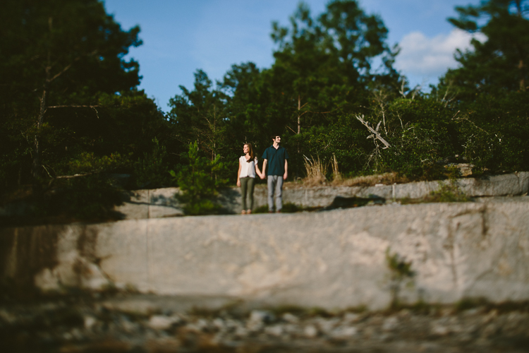 Engaged Couple Holding Hands