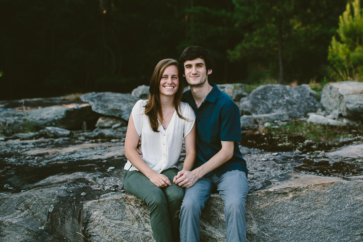 Happy Engaged Couple on Arabia Mountain