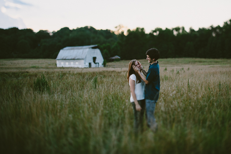 Engaged Couple in Fields