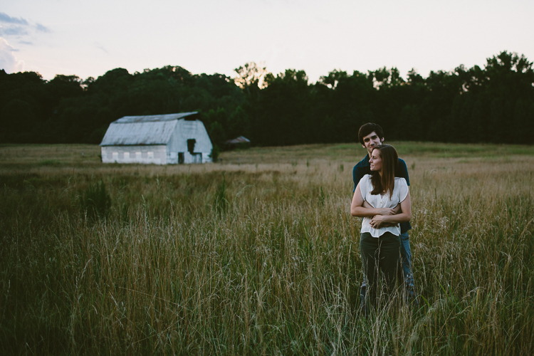 Engaged Couple in Fields