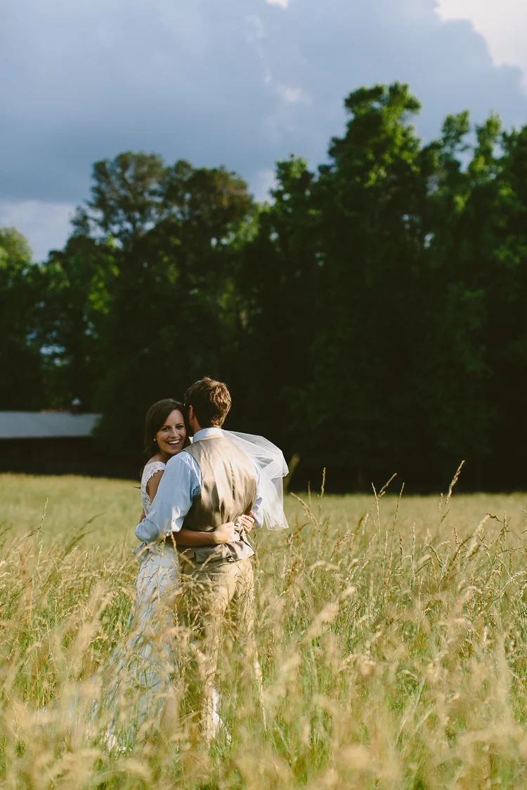 Bride and Groom Portraits in Field