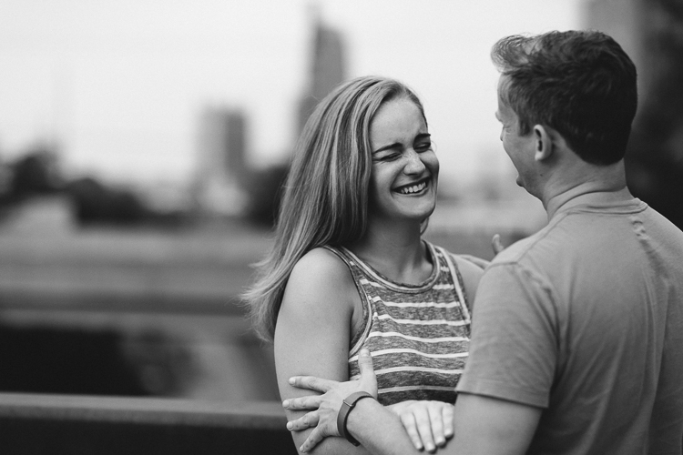 Black and White Engagement Portraits