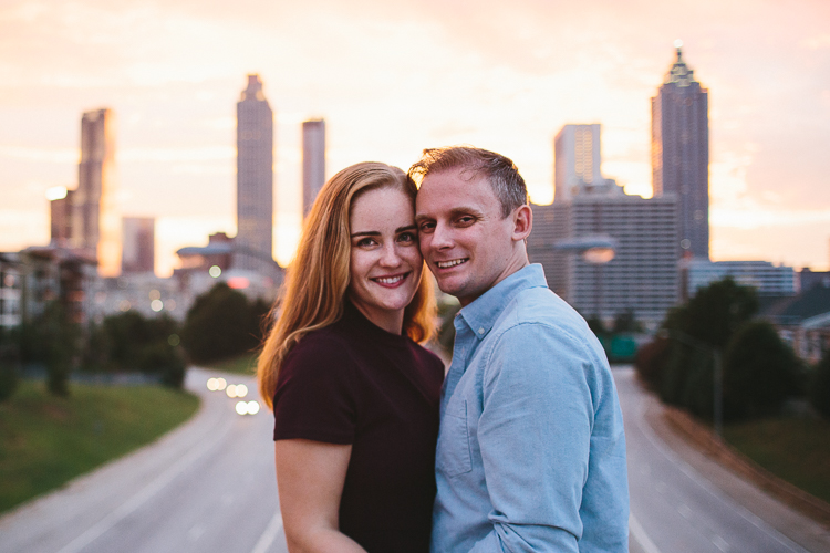 Engagement Portraits with Atlanta Skyline