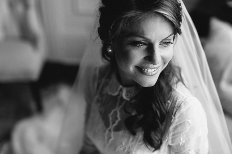 Stunning black and white bride portrait