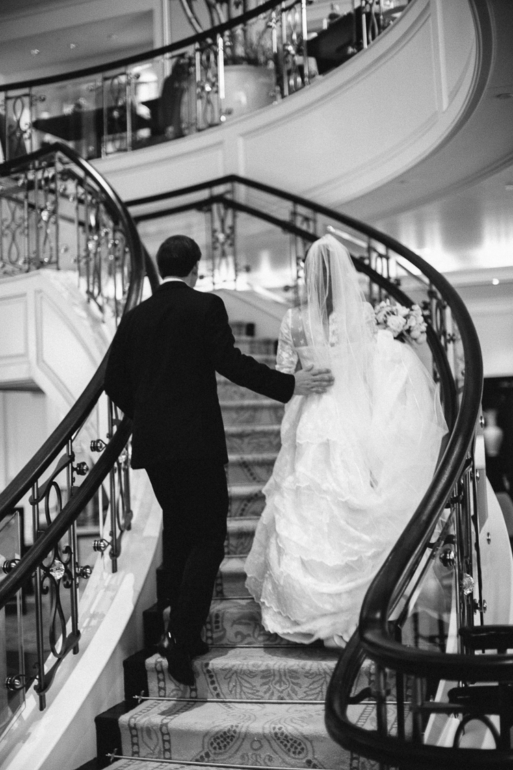 Black and white bride and groom portrait