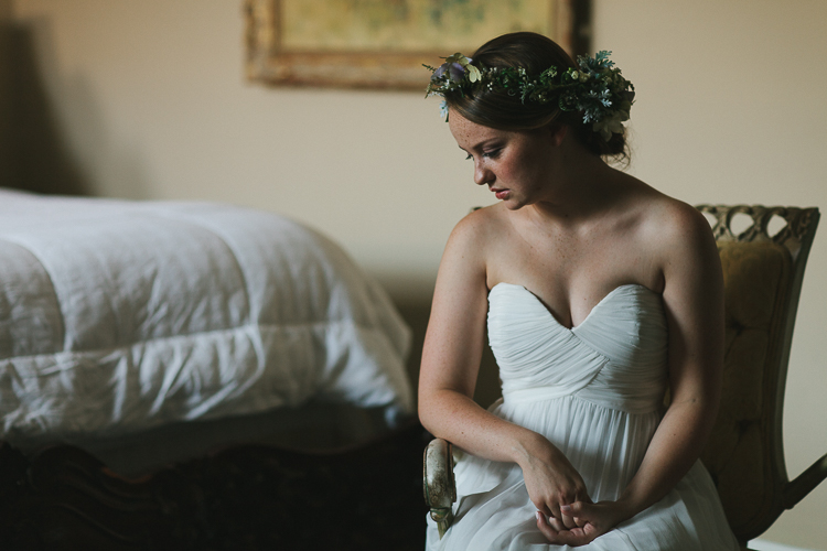 Bridal portrait with floral crown