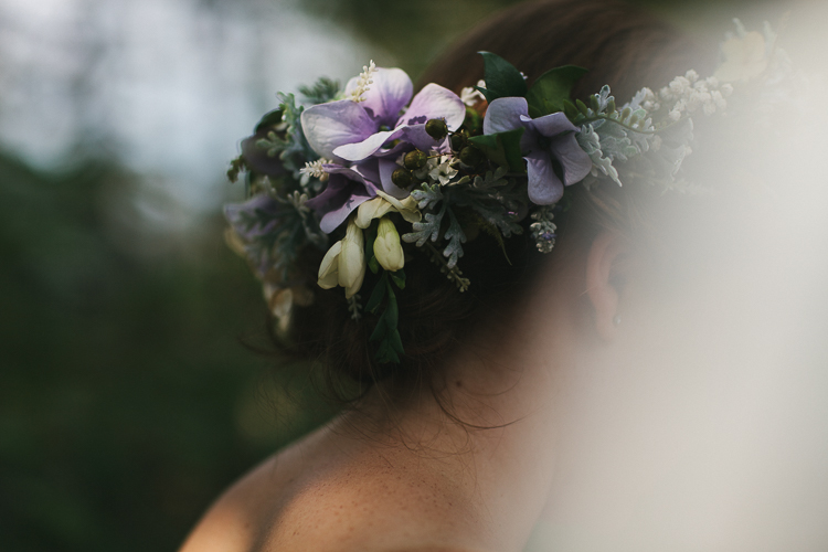 Bride's beautiful floral crown