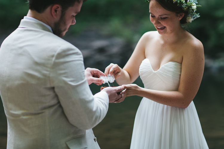 Bride and groom coming together as one