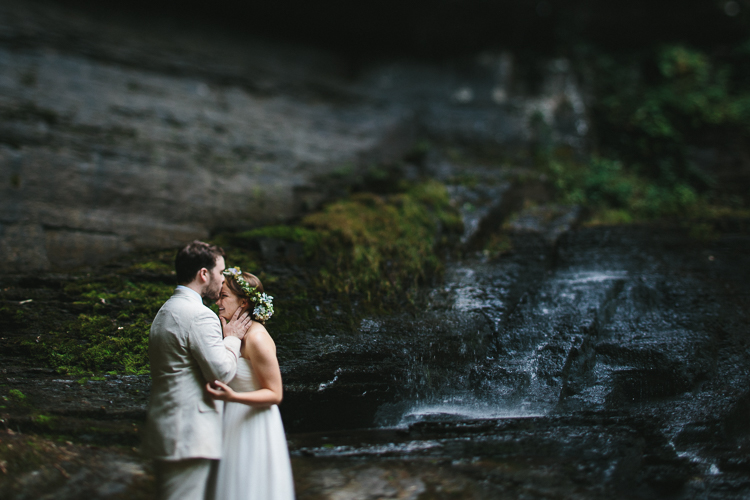 Bride and groom portraits at cloudland canyon
