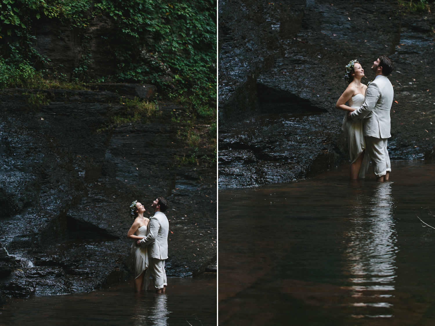 Bride and Groom portraits in cloudland canyon