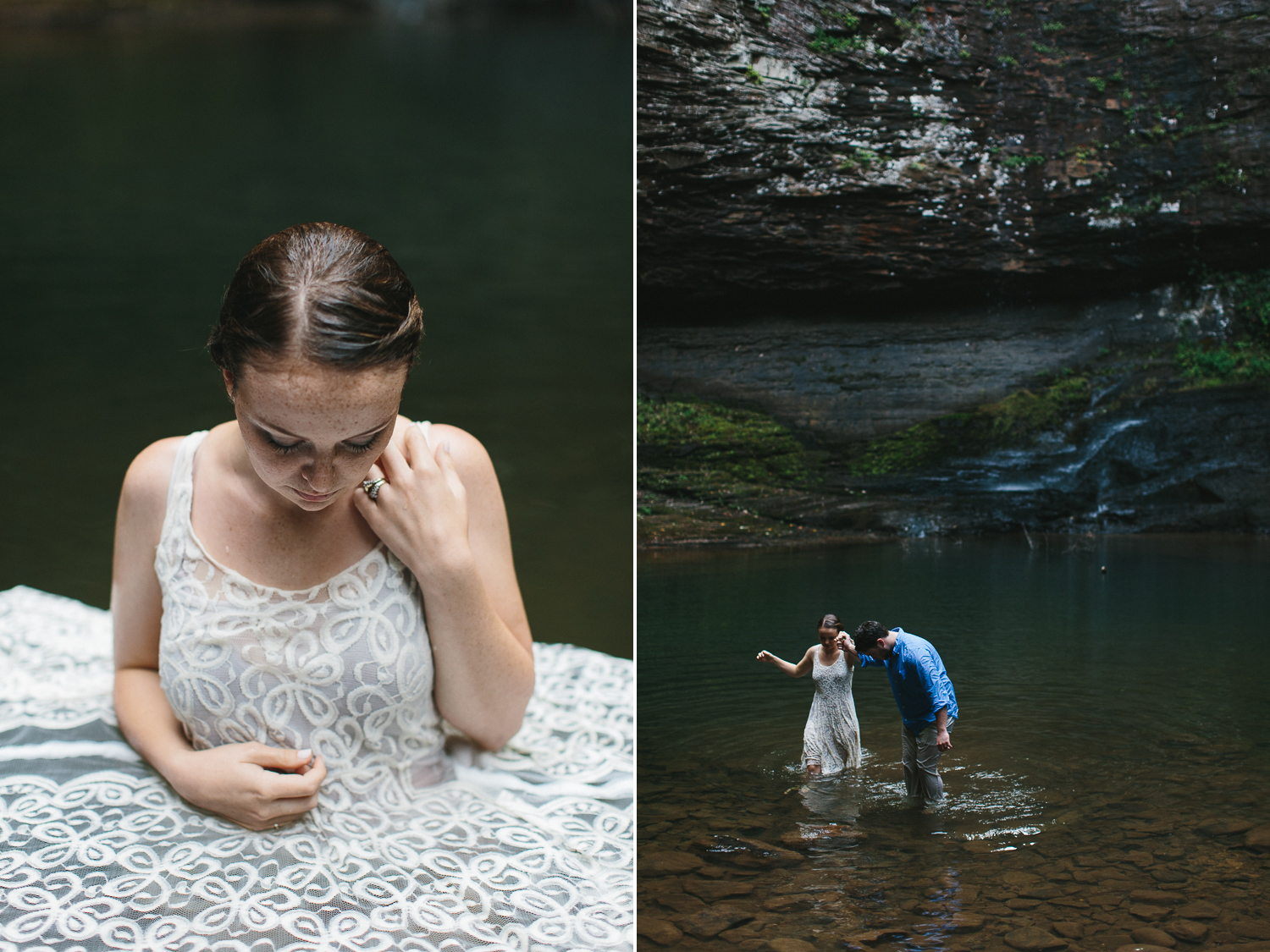 Wedding baptism in cloudland canyon