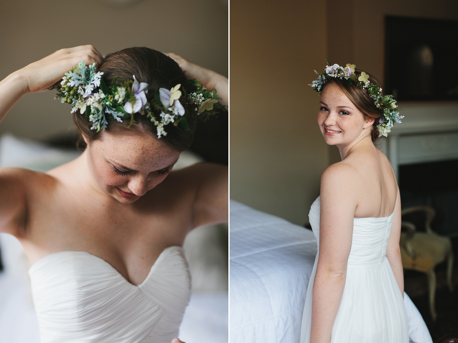 Bride with a floral crown