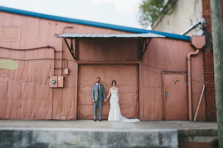 Urban bride and groom portraits
