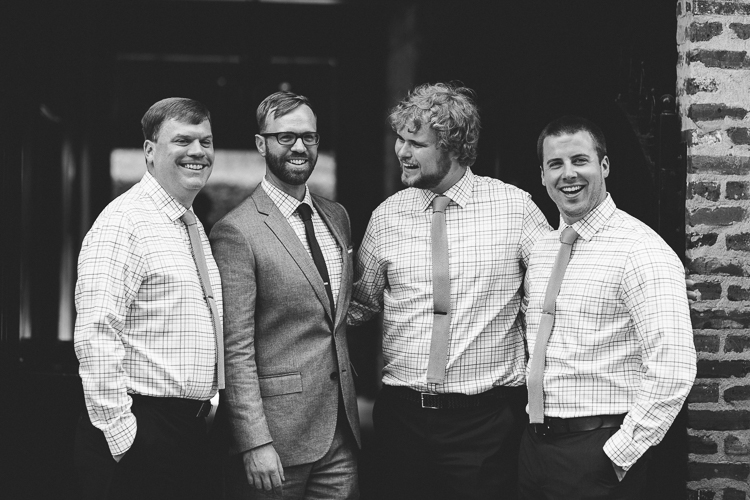 Stylish black and white groomsmen portrait