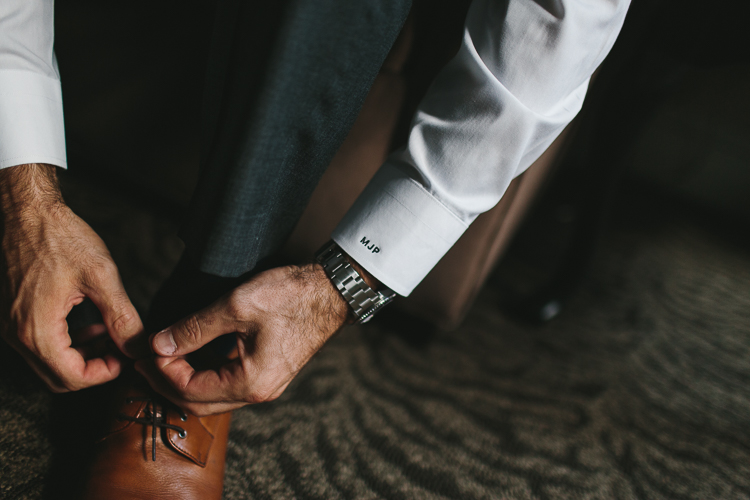 Groom getting ready