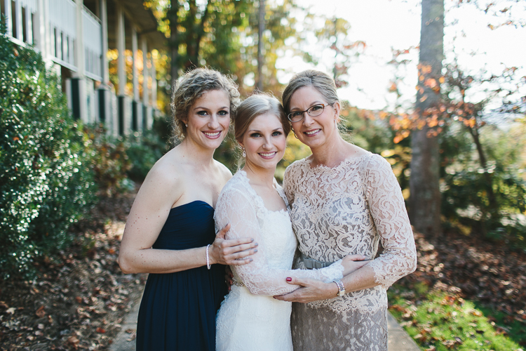 Bride with her mother and sister