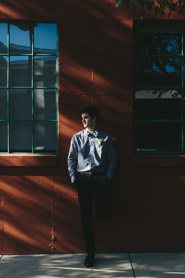 Groom portraits with interesting lighting