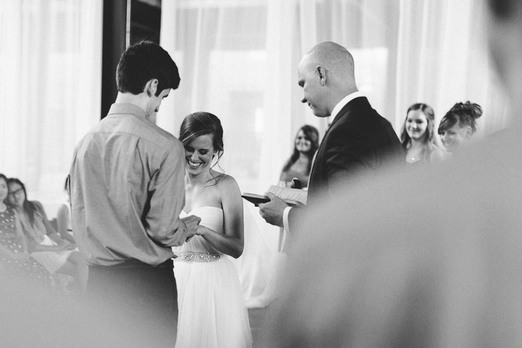 Bride and groom exchanging vows