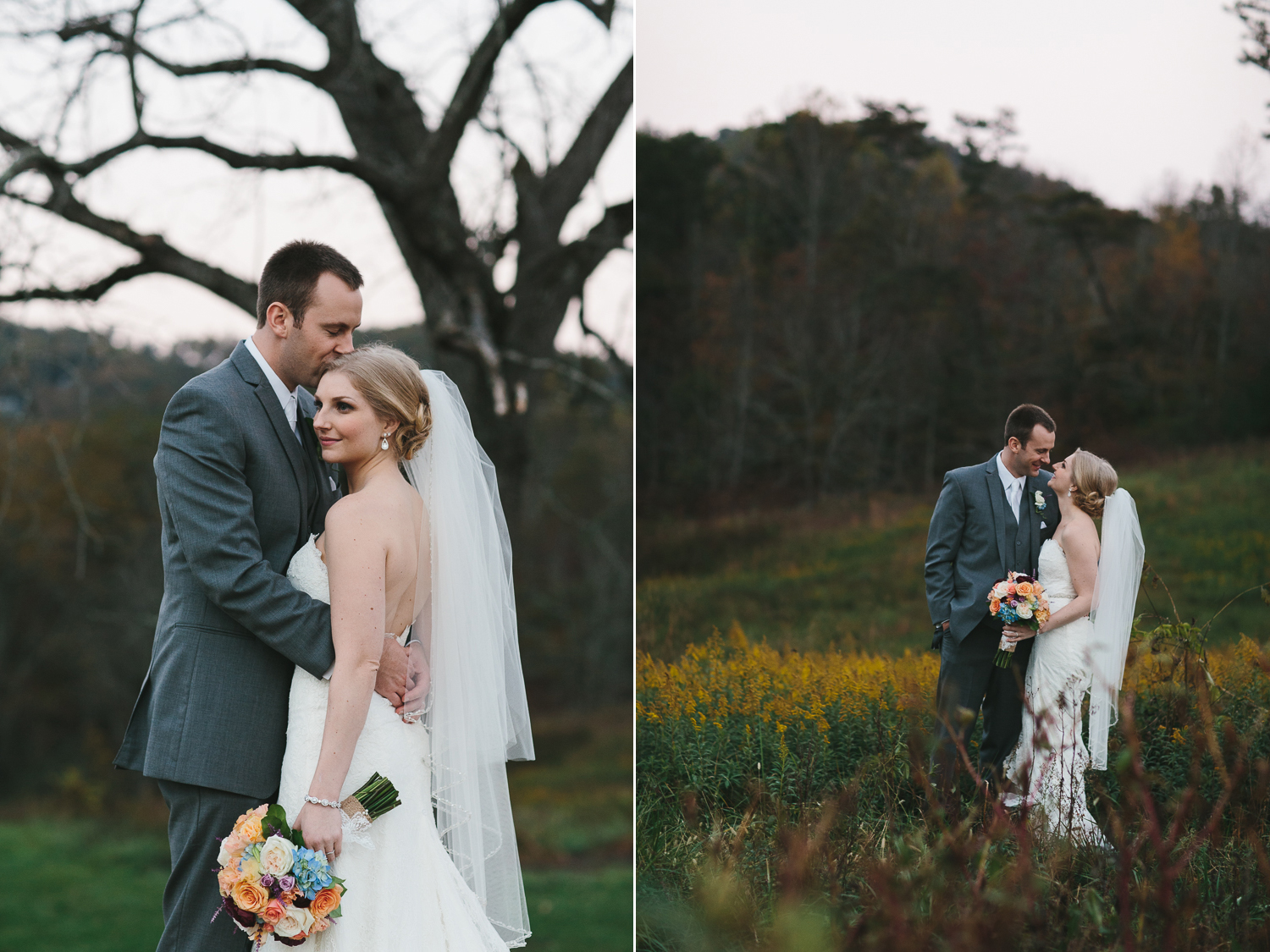 Beautiful outdoor portraits of bride and groom