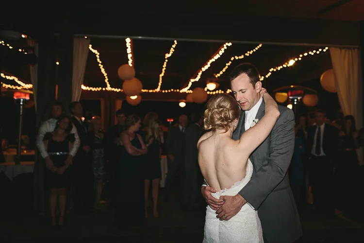 Bride and groom dancing at their reception