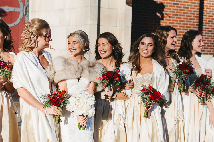 bride and her bridesmaids before the ceremony