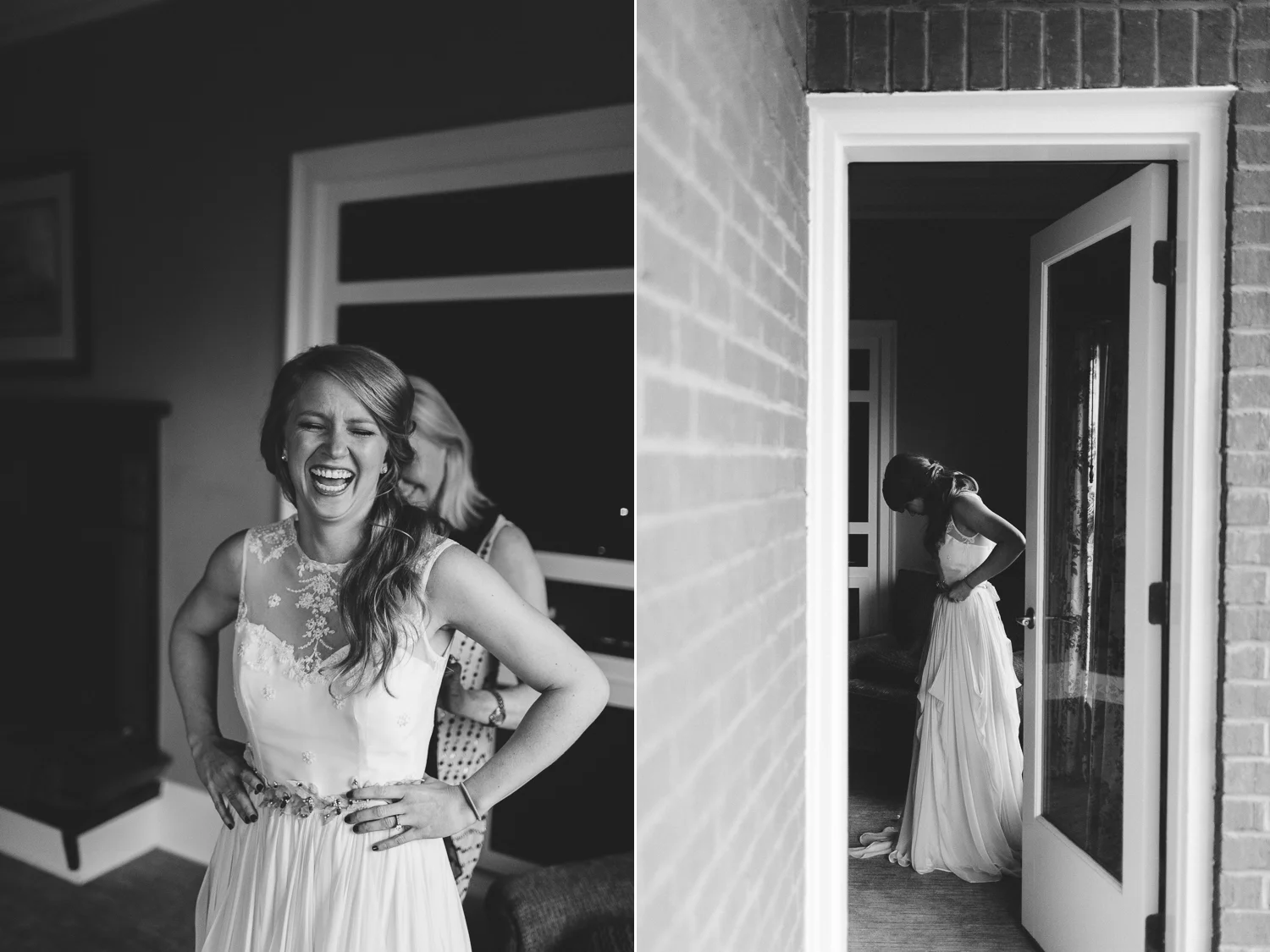 bohemian bride getting ready