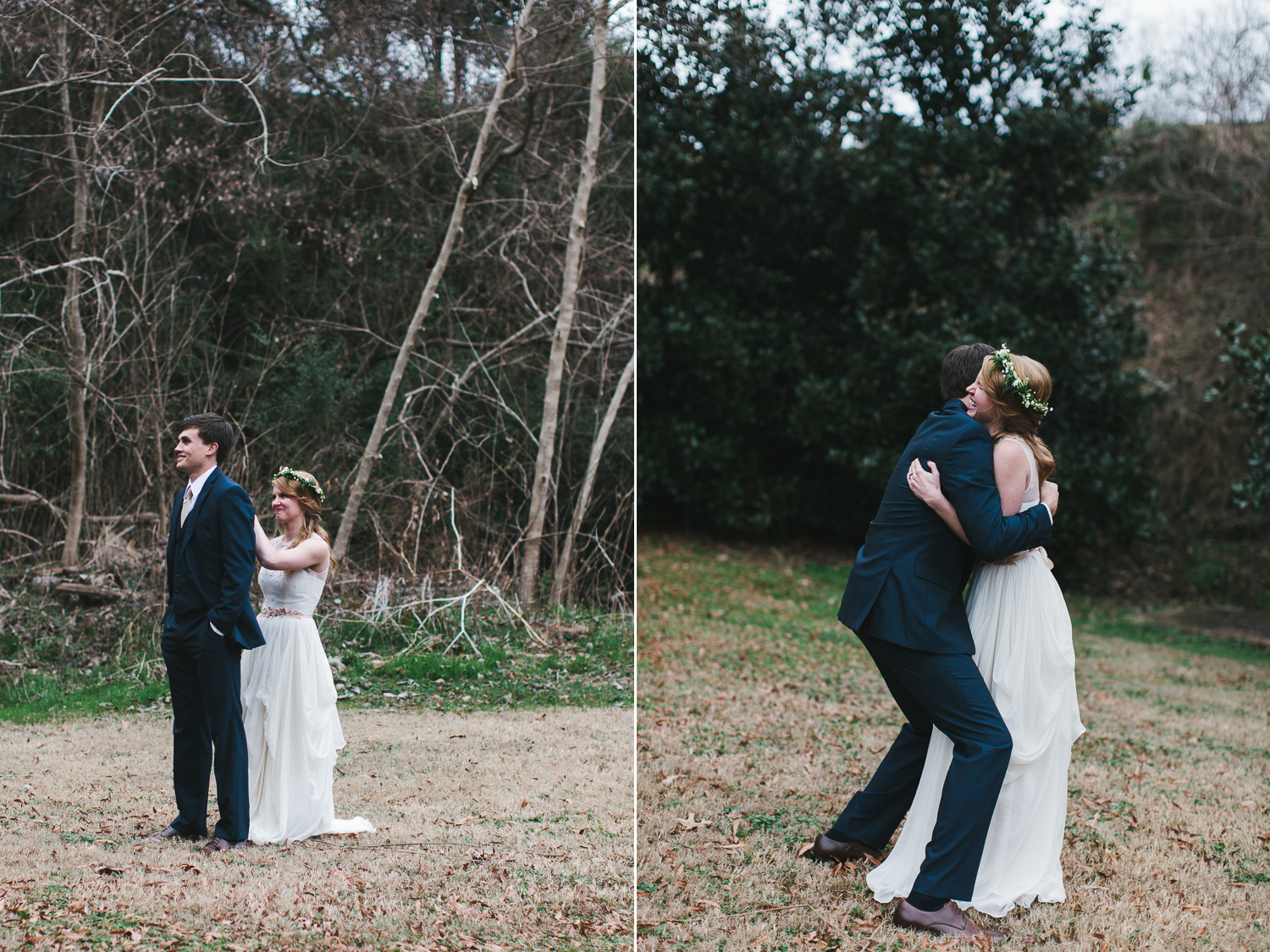 bride and groom's first glance