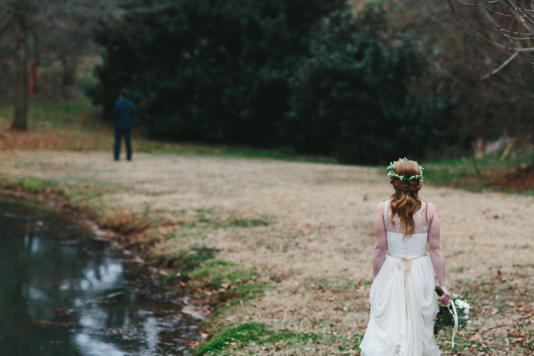 bride and groom's first glance