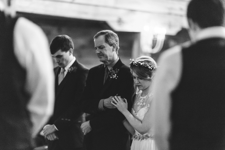 father gives away his daughter to her groom