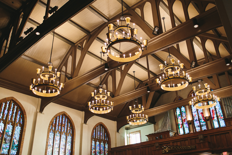 beautiful chandeliers in church