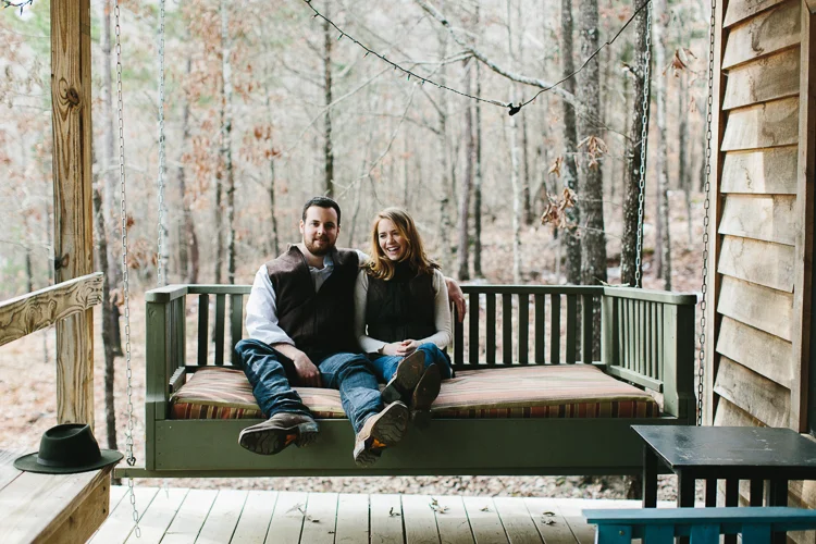rustic southern engagement portrait