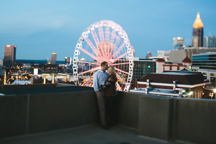 Skyview Ferris Wheel Atlanta Engagement Portraits