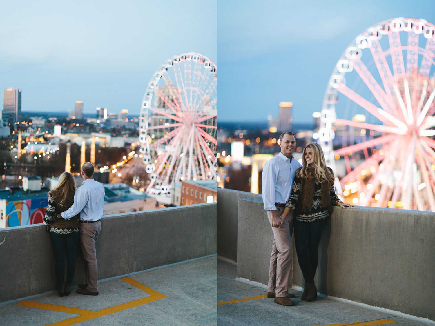 Engagement Portraits with Downtown Atlanta Skyline