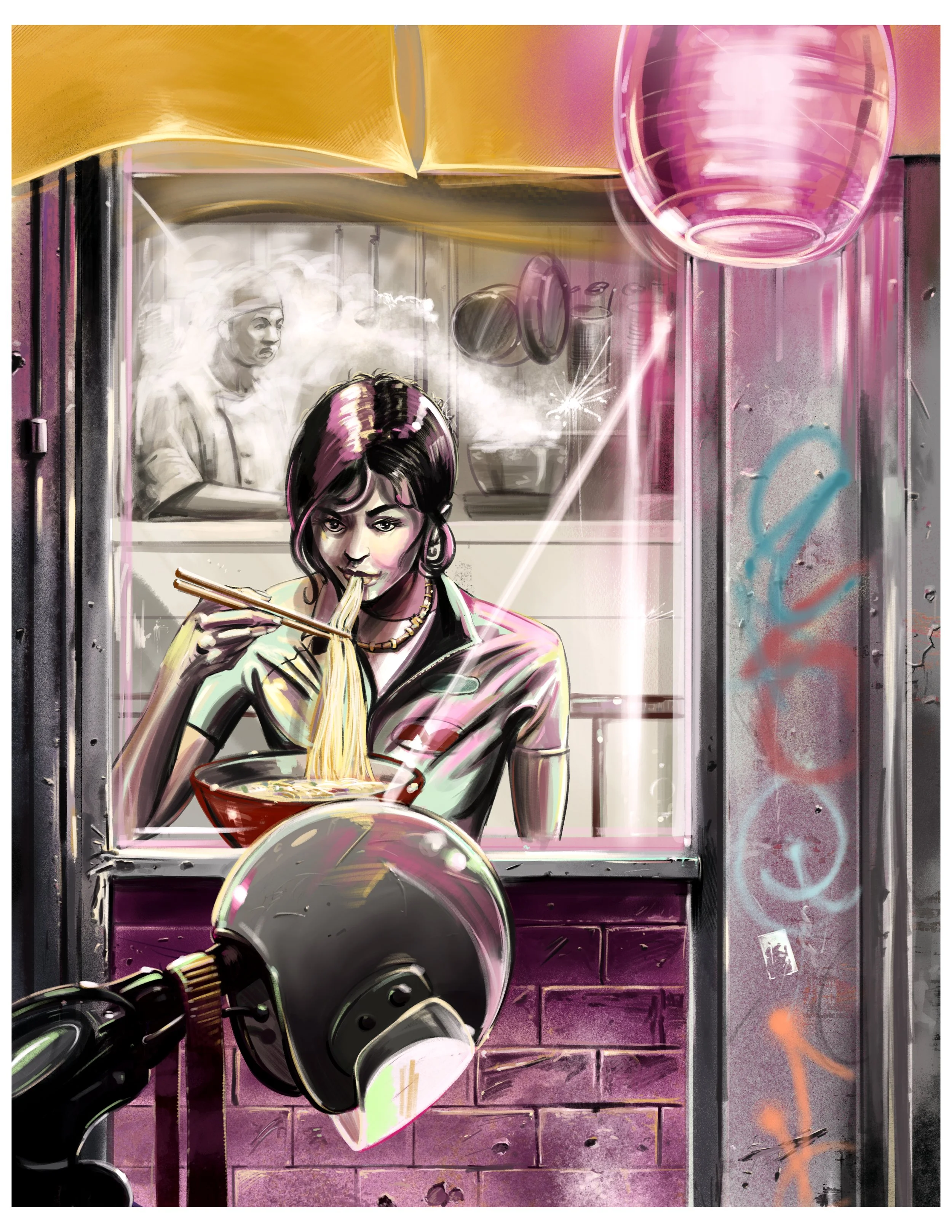 Ramen Shop (Framed Print)