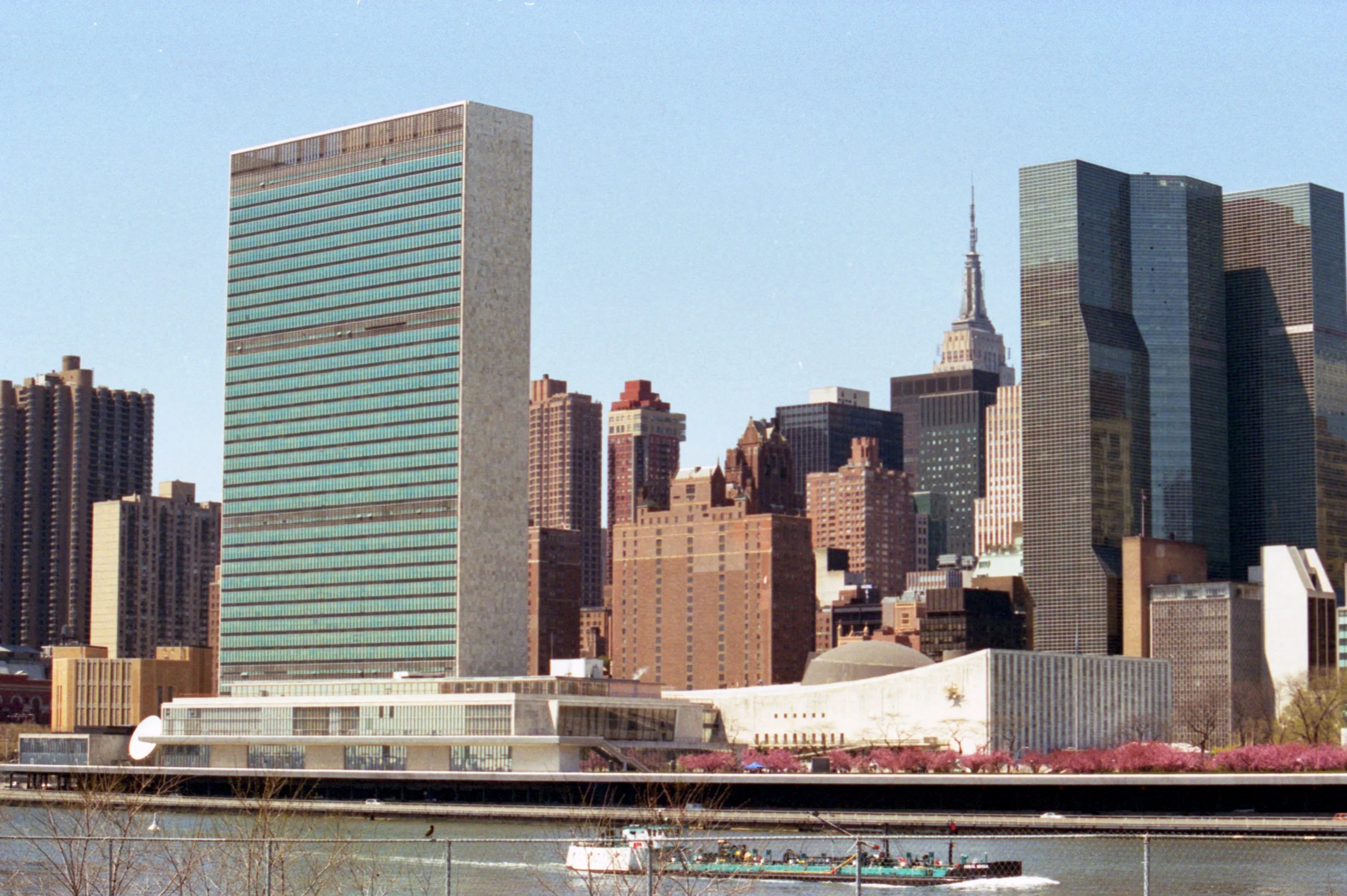 The United Nations shot from Roosevelt Island