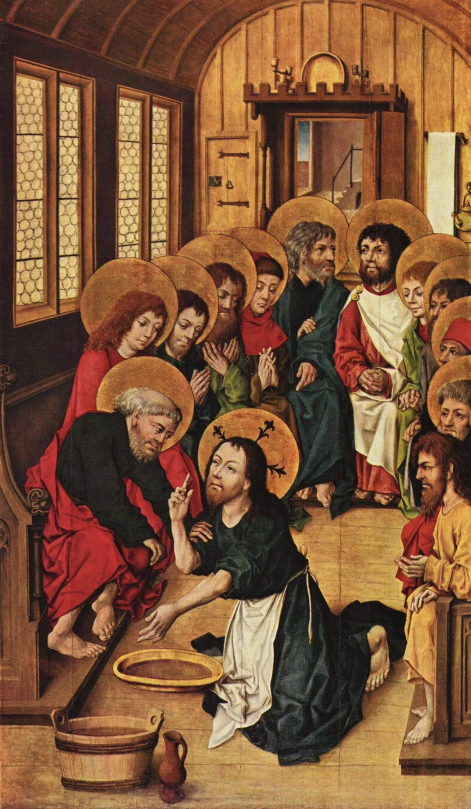 Christ Washing the Feet of the Apostles , Meister des Hausbuches, 1475