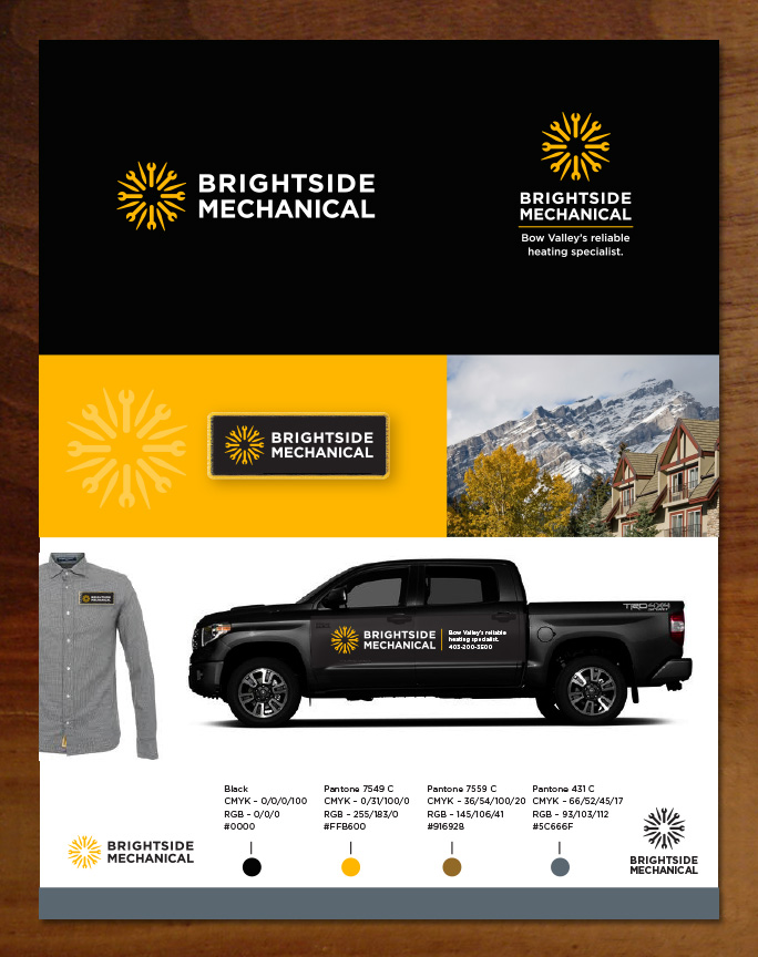 Brightside Mechanical logo, website design and branding