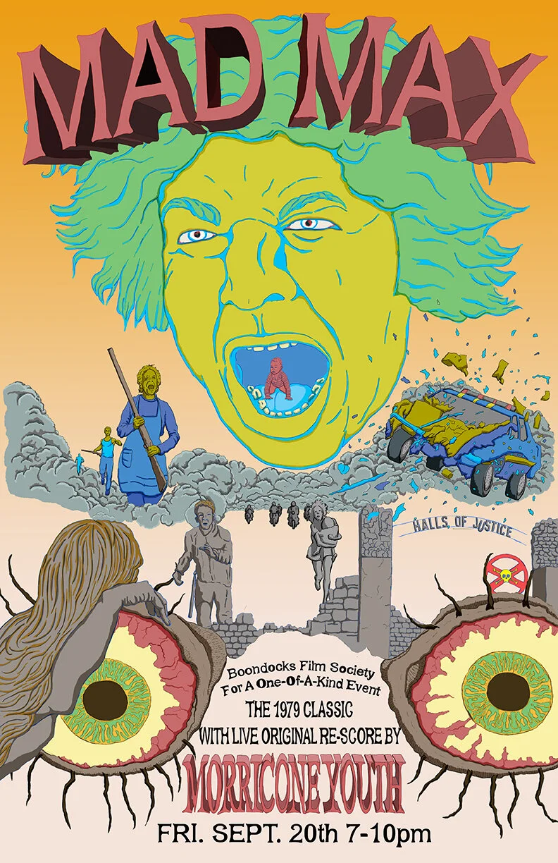 Illustration poster I made for a screening event of the original Mad Max film.