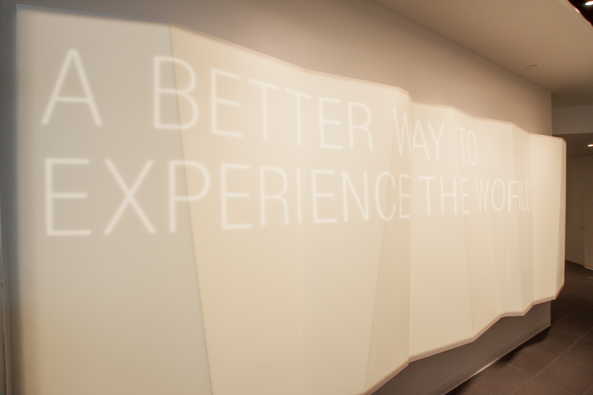 Backlit wall signs at Starwoods Hotel. Fabrication by Sterling Surfaces. Photo by Kyle Caldwell.