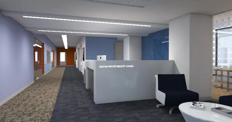 Large Reception Desk, Tiny Elevator