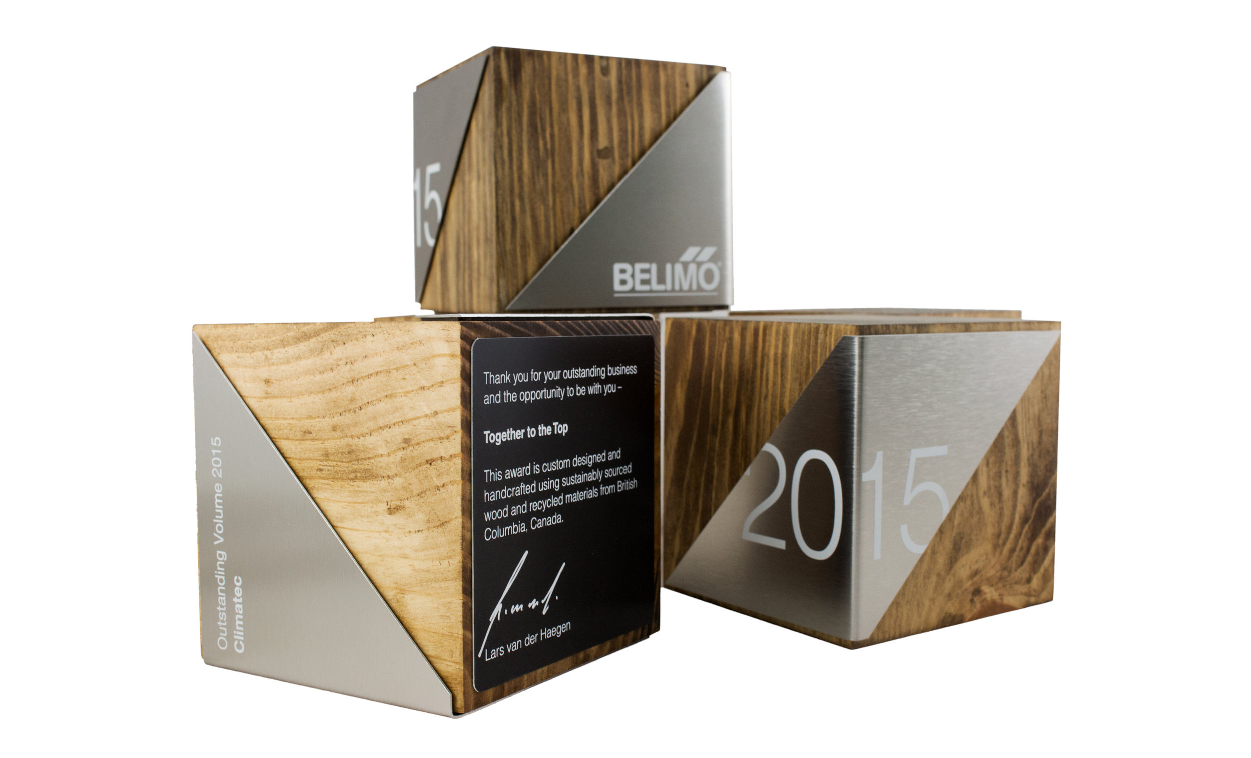 custom wood block awards recovered wood 