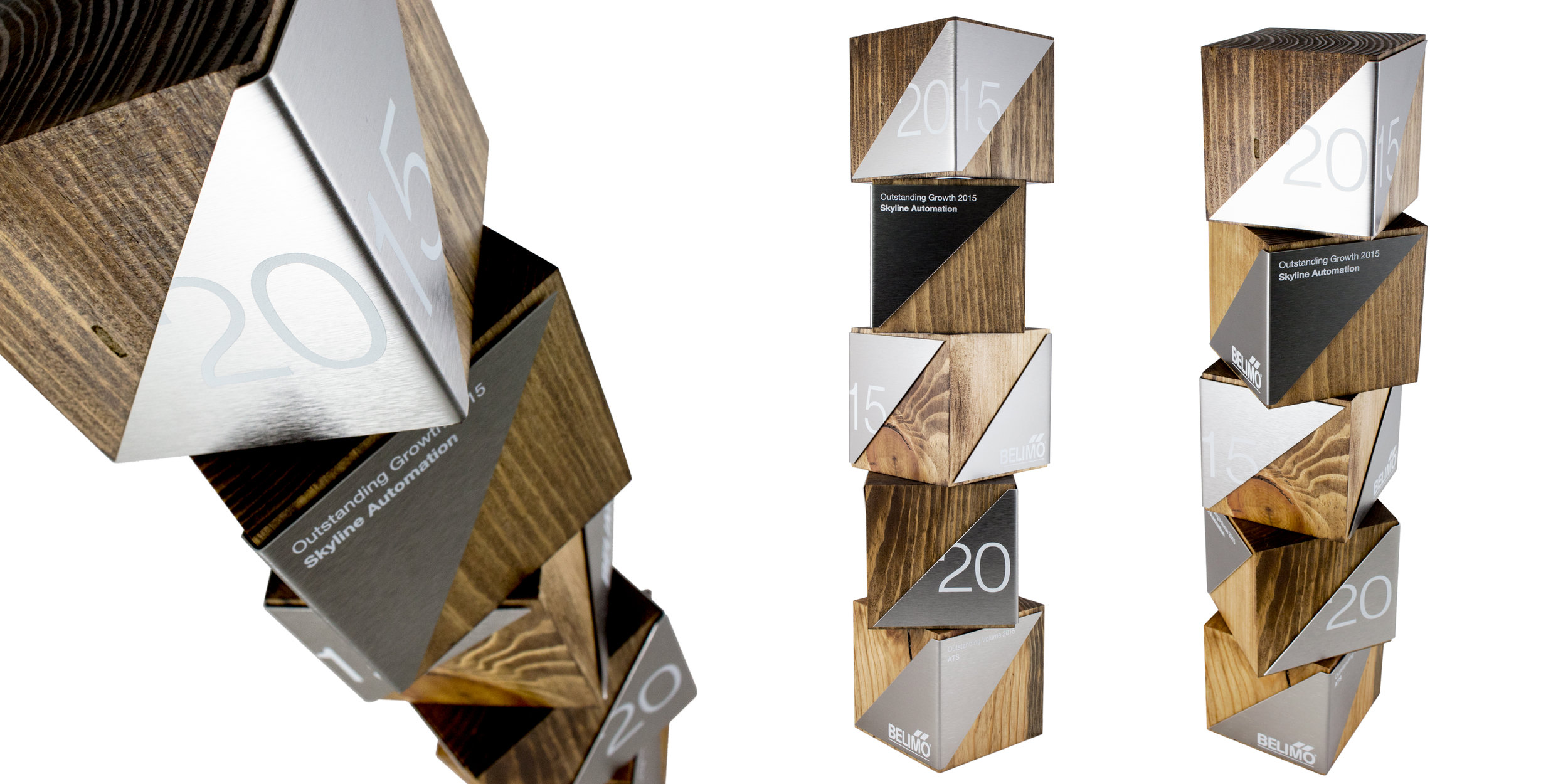 custom wood block awards recovered wood eco friendly green design 