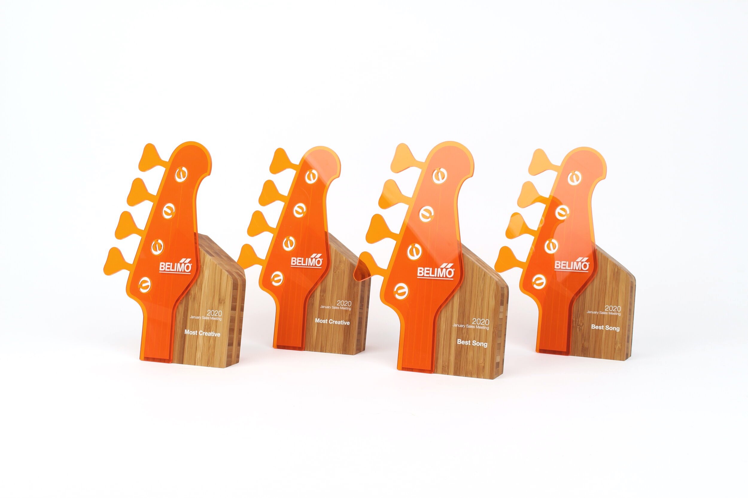 belimo custom sales meeting awards guitar shaped awards 