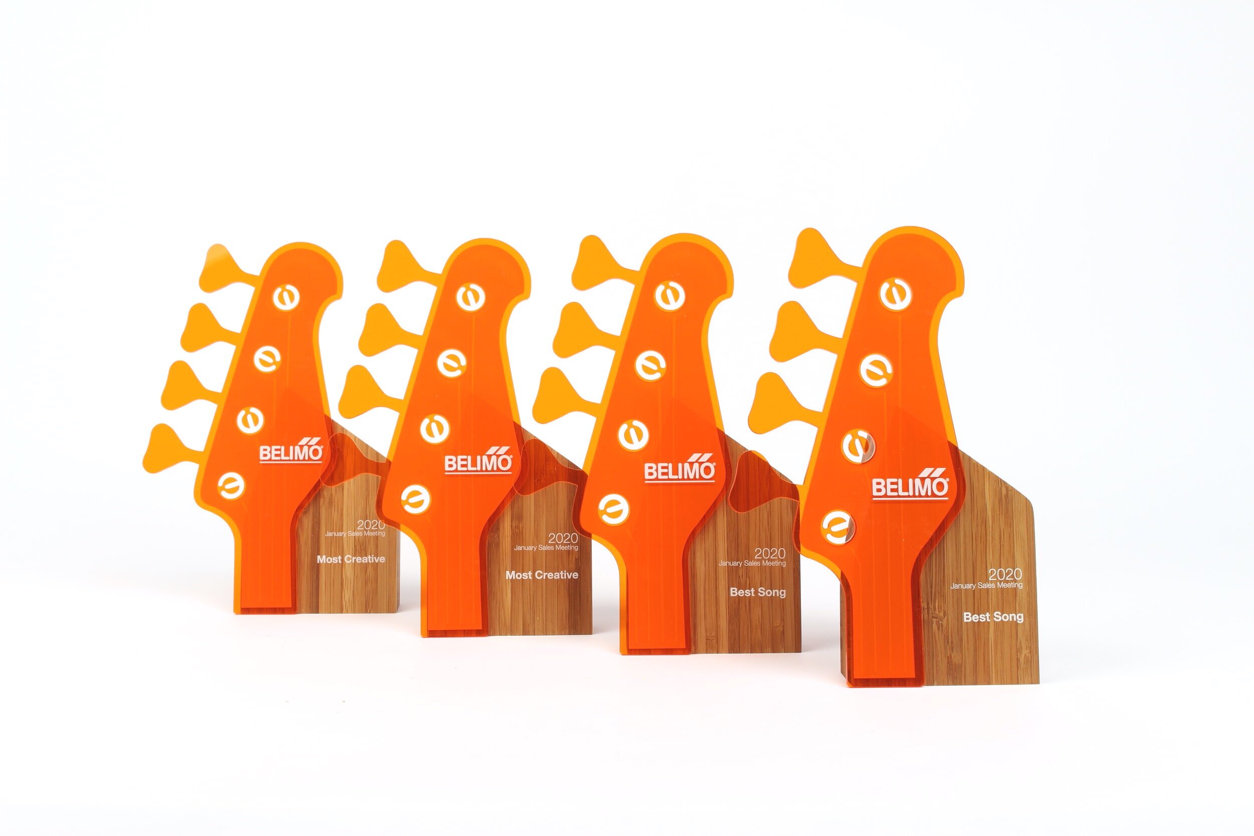 belimo custom sales meeting awards guitar shaped awards 