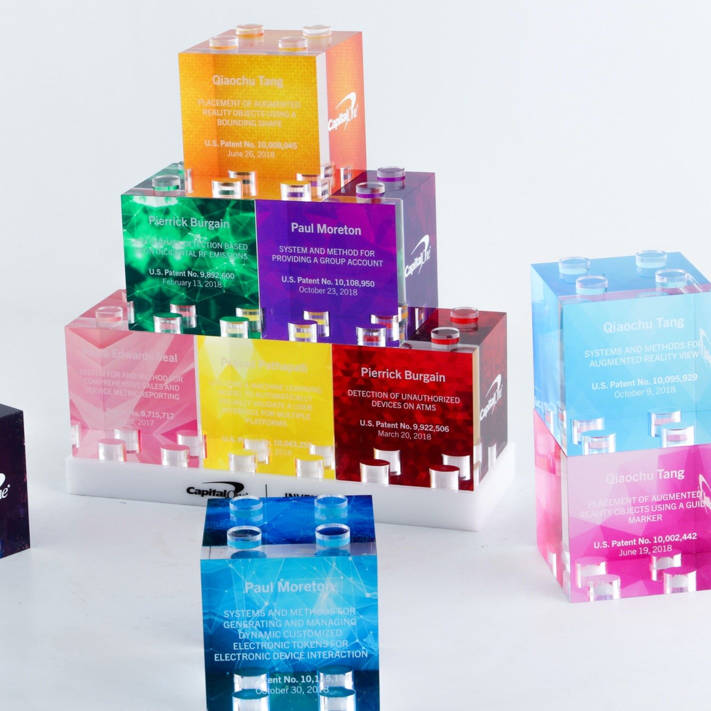 Capital One Rainbow stacking block awards lego style 2