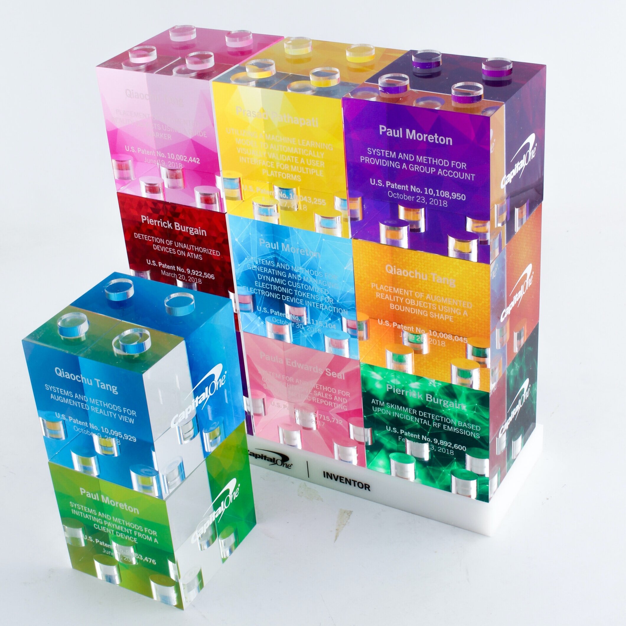 Capital One Rainbow stacking block awards lego style 2