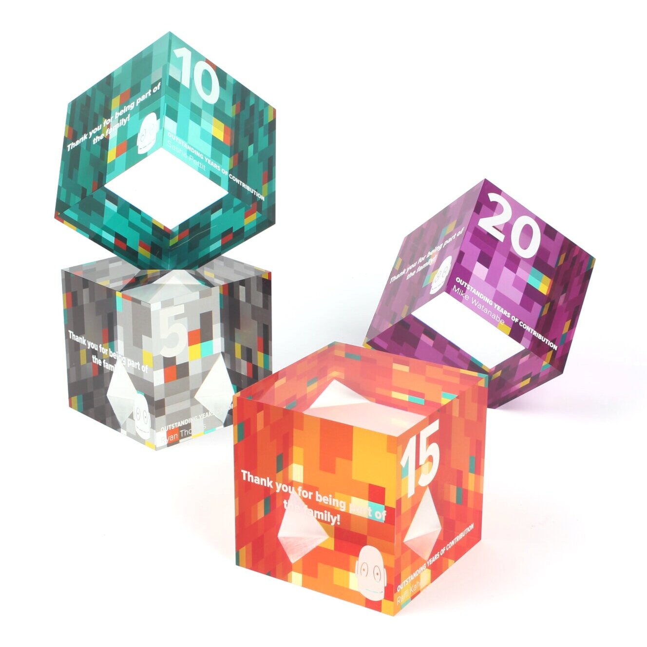 brain pop modern acrylic cube awards long service awards employee