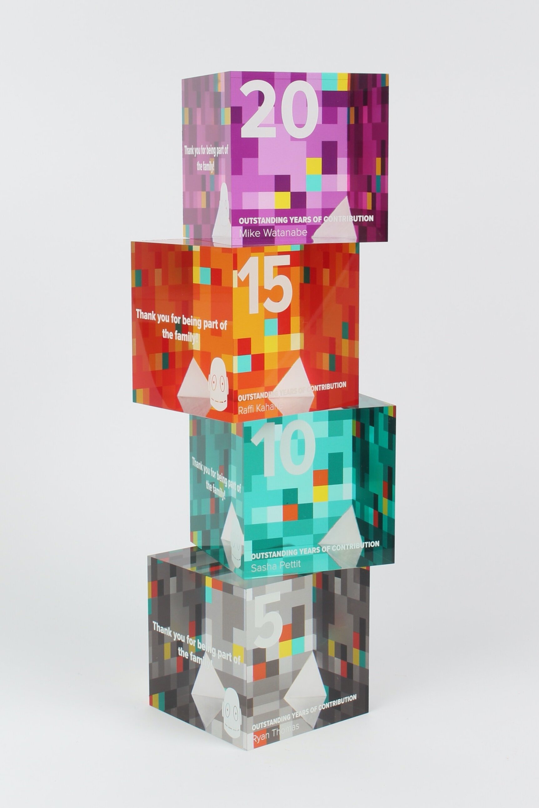 brain pop modern acrylic cube awards long service awards employee 2