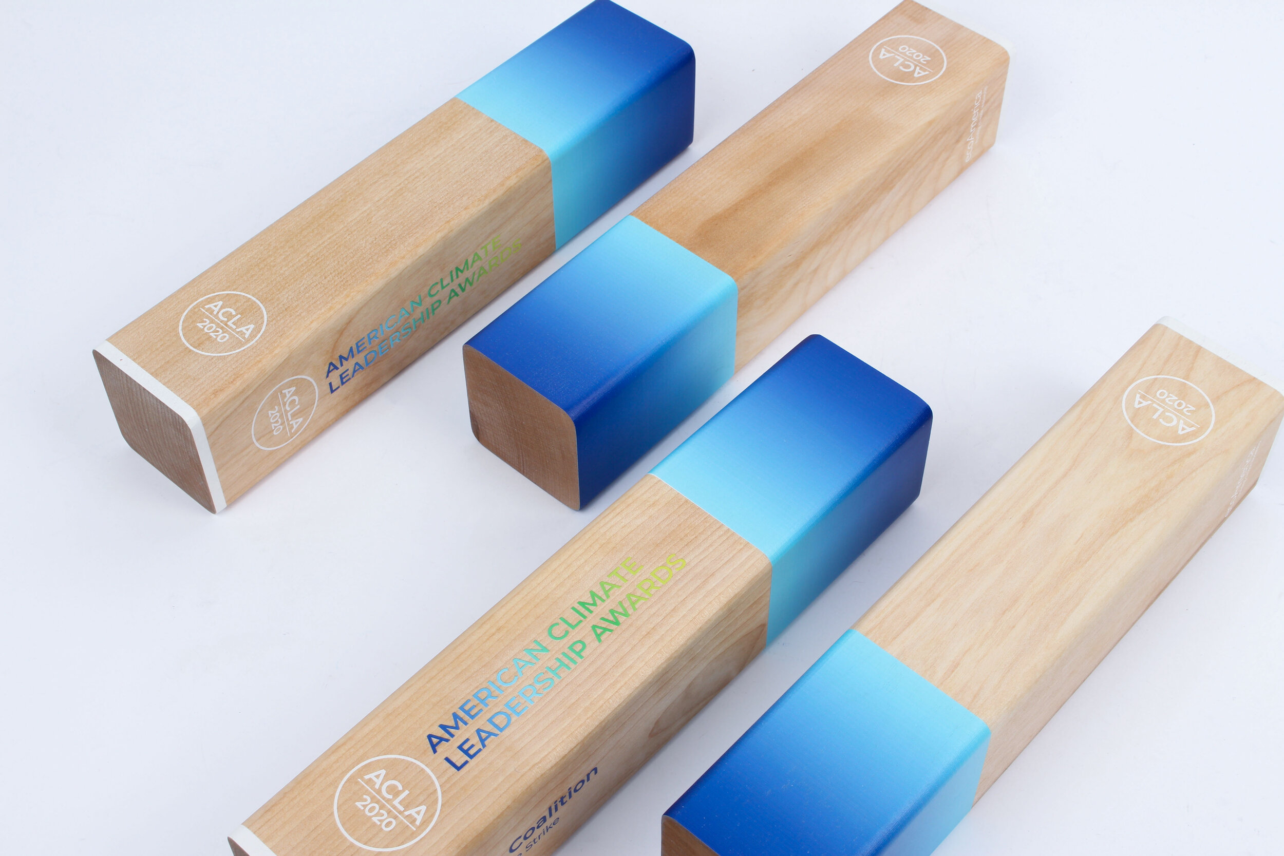 american climate leadership awards trophies FSC maple wood 2