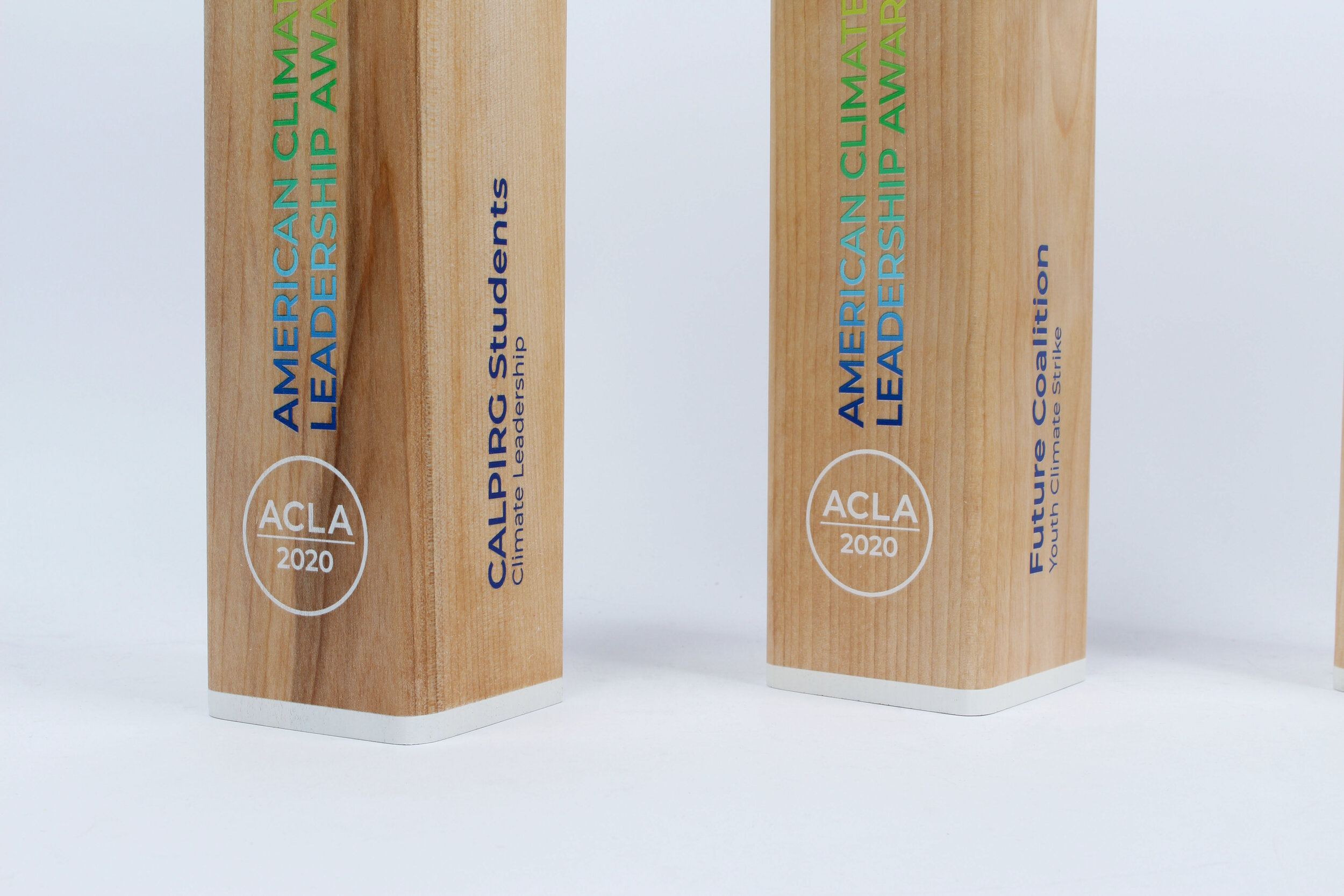 american climate leadership awards trophies FSC maple wood 2